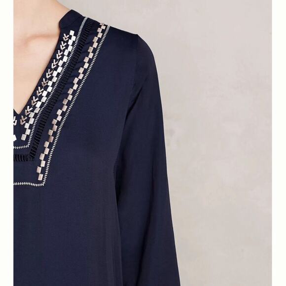 Anthropologie Dolan Left Coast Collection Tunic Women's Size M Embroidered Boho - Picture 7 of 10